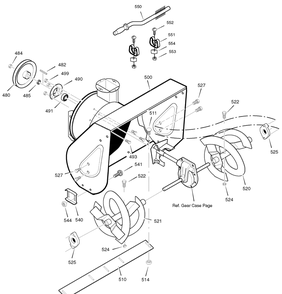 Auger Housing Diagram and Parts List for 632130X16B 2004 Briggs and Stratton Snow Blower